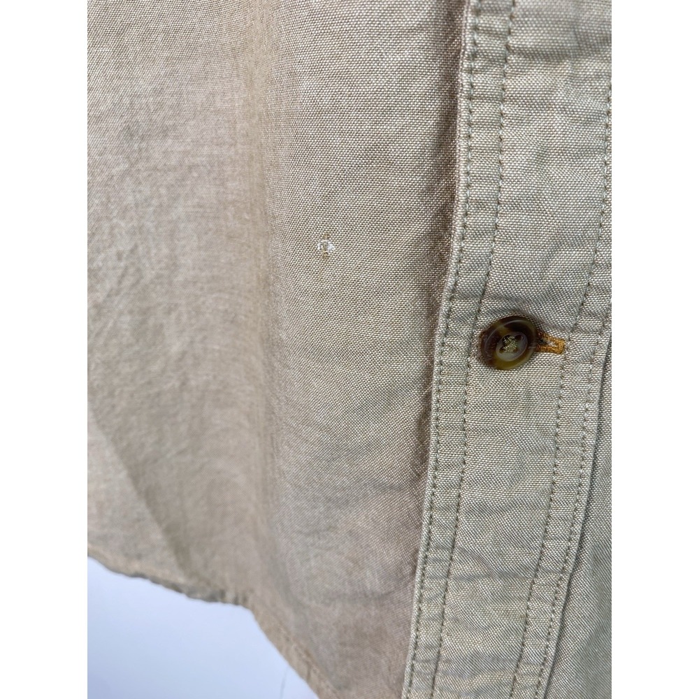 Carhartt Men's M Tan Relaxed Fit Short Sleeve Button Up Casual Workwear Shirt - Picture 2 of 10